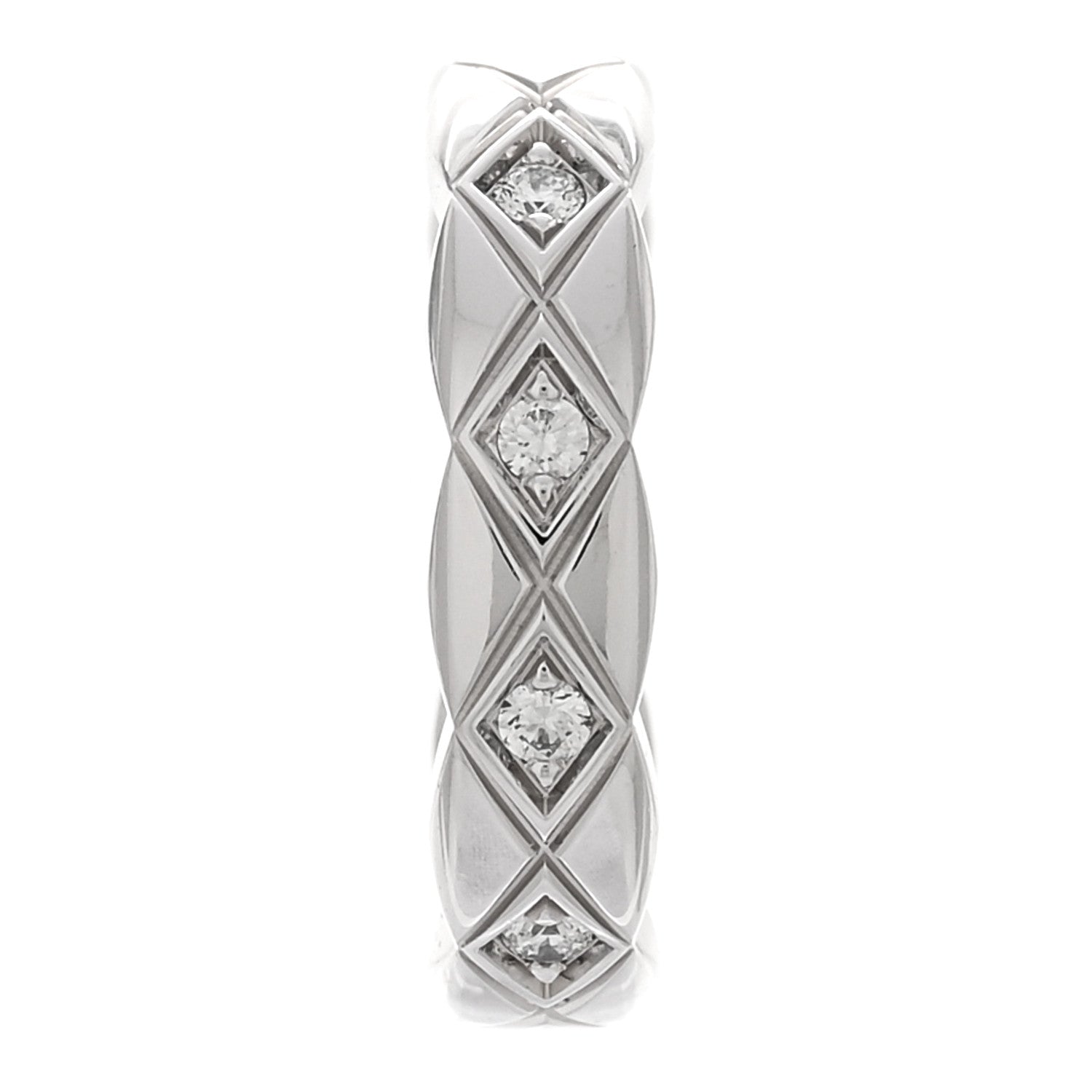 Chanel 18K White Gold Diamond Coco Crush Single Ear Cuff Earring 1 of 3