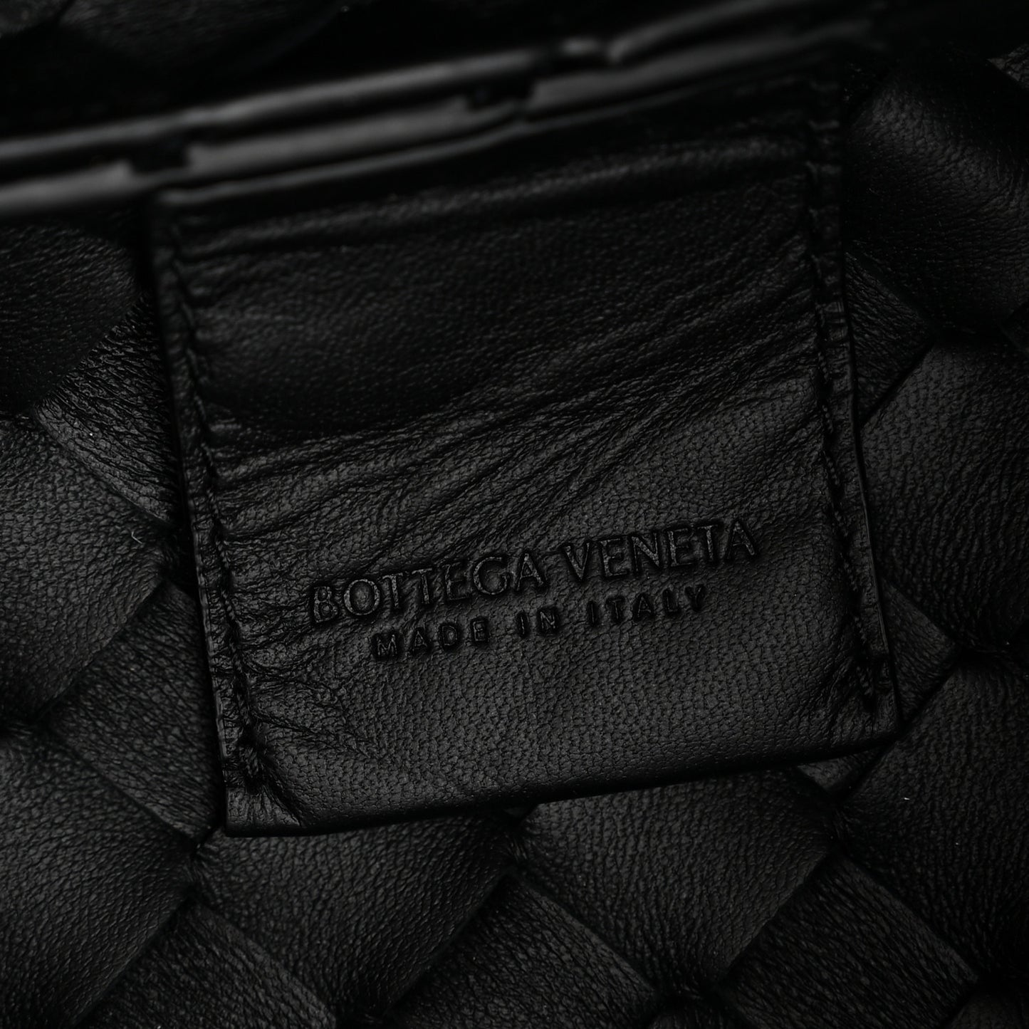 Nappa Intrecciato Small Campana Shoulder Bag Black