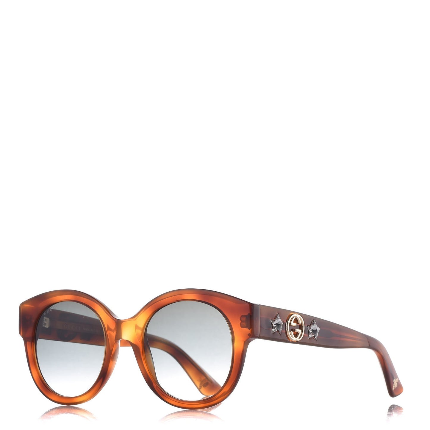 Round Frame GG Star Sunglasses GG0207S Tortoiseshell