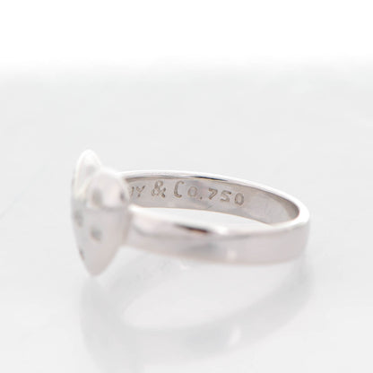 Tiffany 18K White Diamond Etoile Heart Band Ring 5 5 of 7