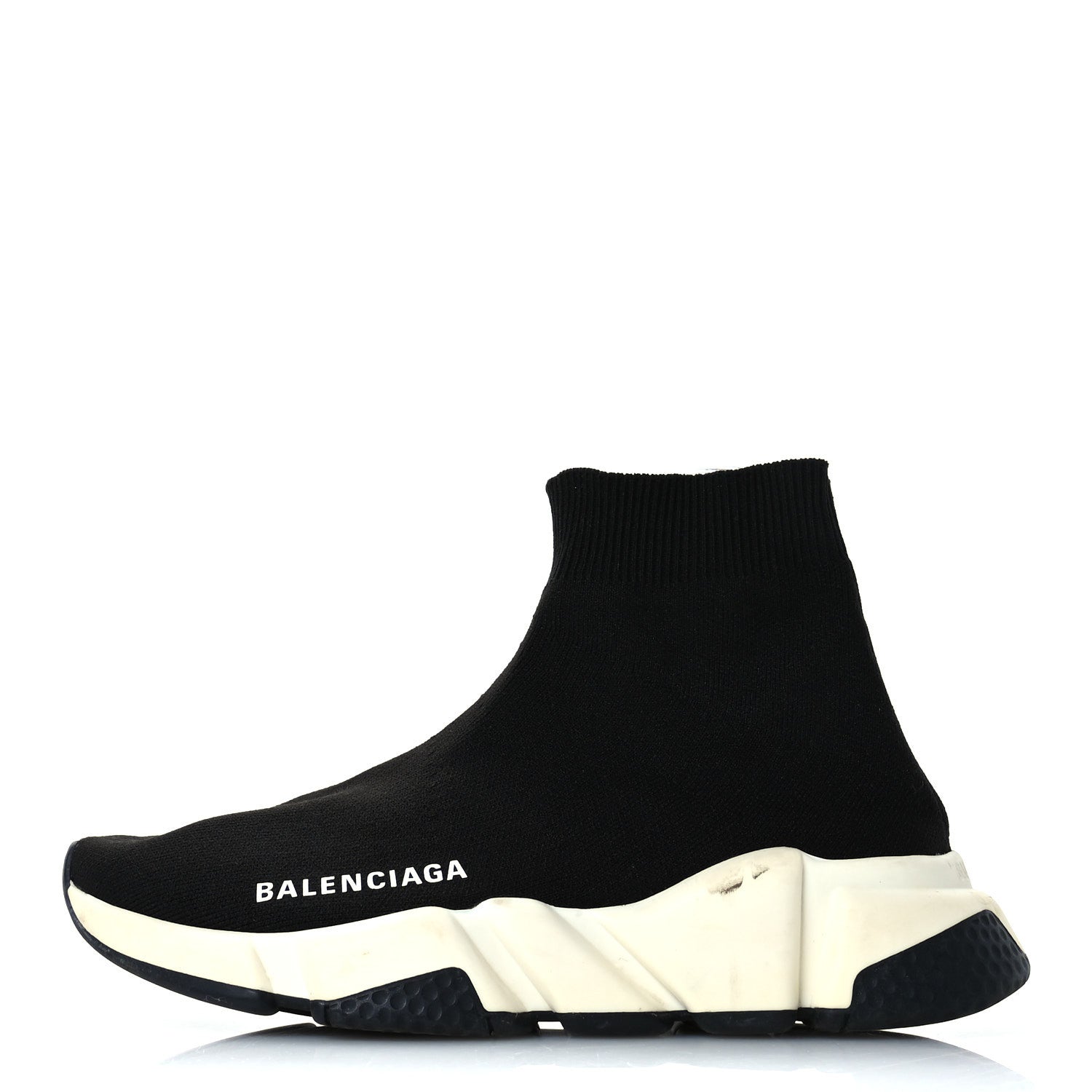 Balenciaga Neoprene Knit Womens Speed Sneakers 35 Black White 1 of 8