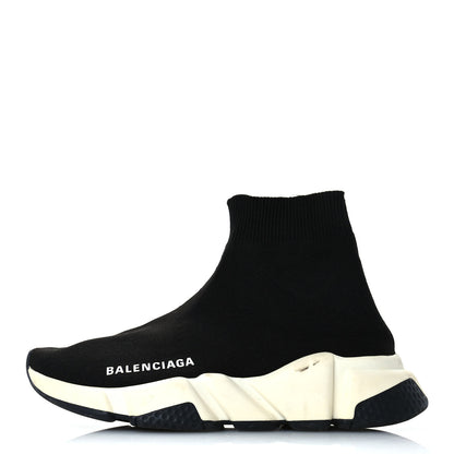 Balenciaga Neoprene Knit Womens Speed Sneakers 35 Black White 1 of 8