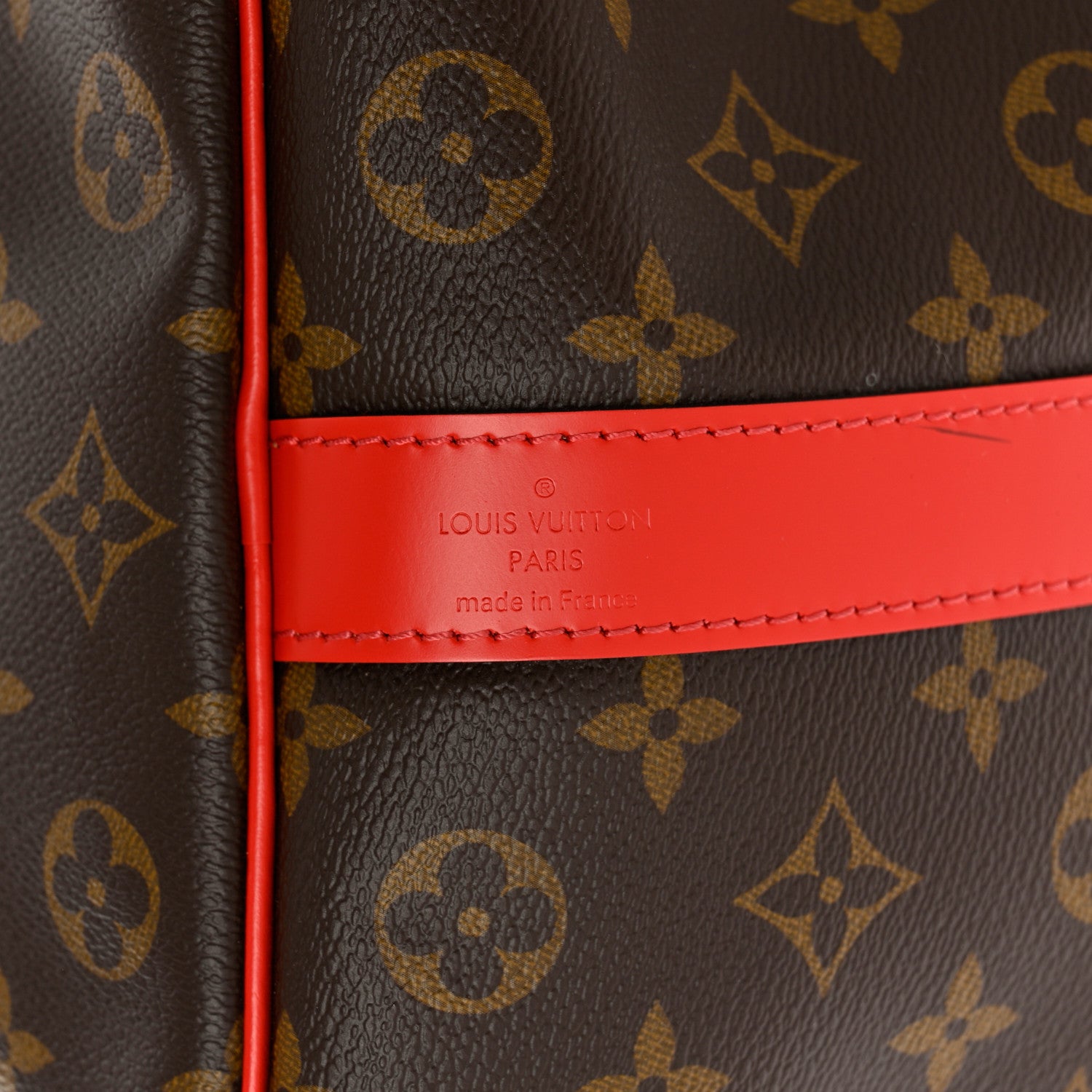 Louis Vuitton Calfskin Monogram Keepall Bandouliere 50 Coquelicot 6 of 11