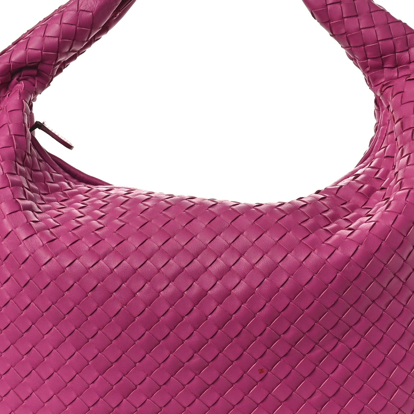 Nappa Intrecciato Large Veneta Hobo Rosa Shock