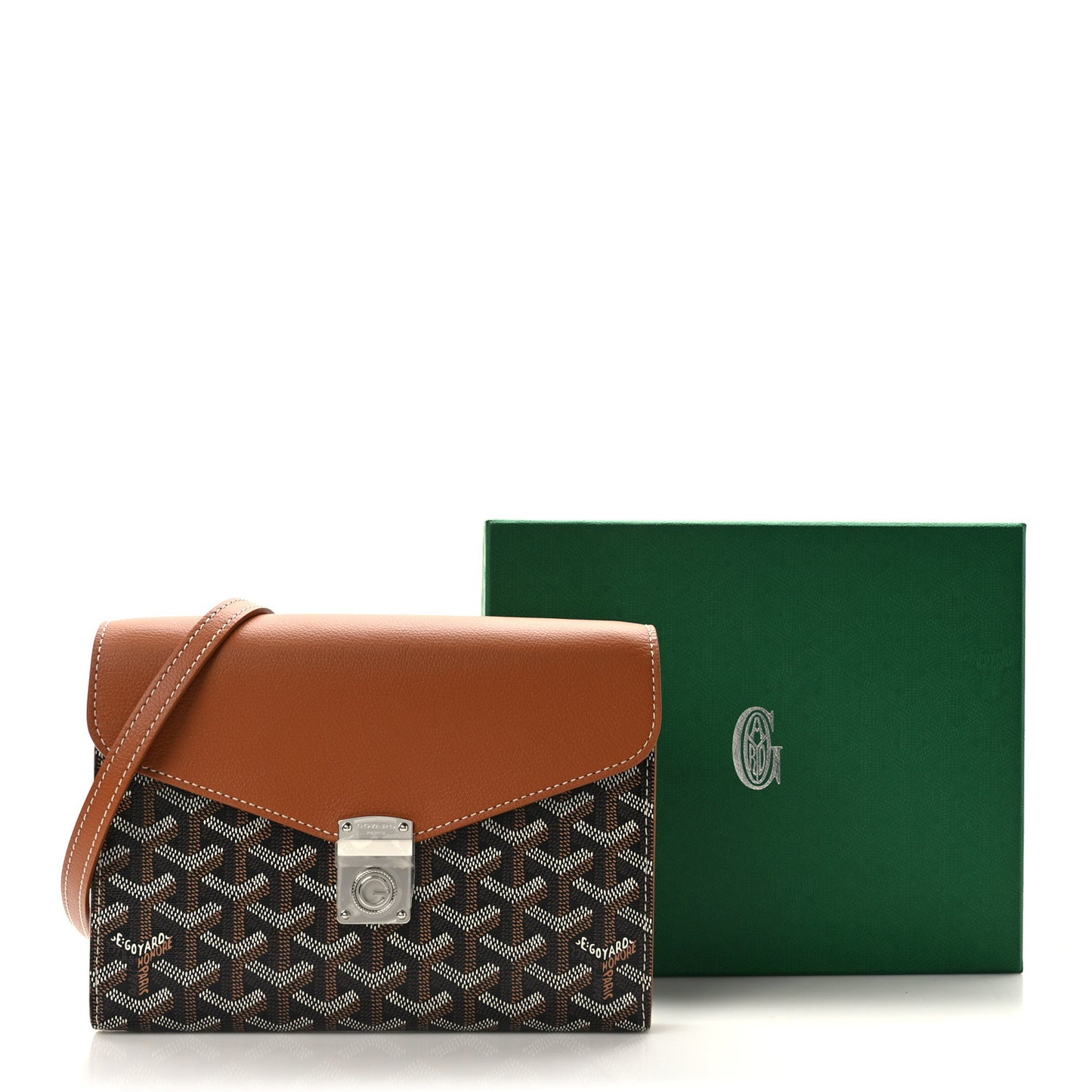 Goyardine Calfskin Chypre Wallet Pouch Black Gold