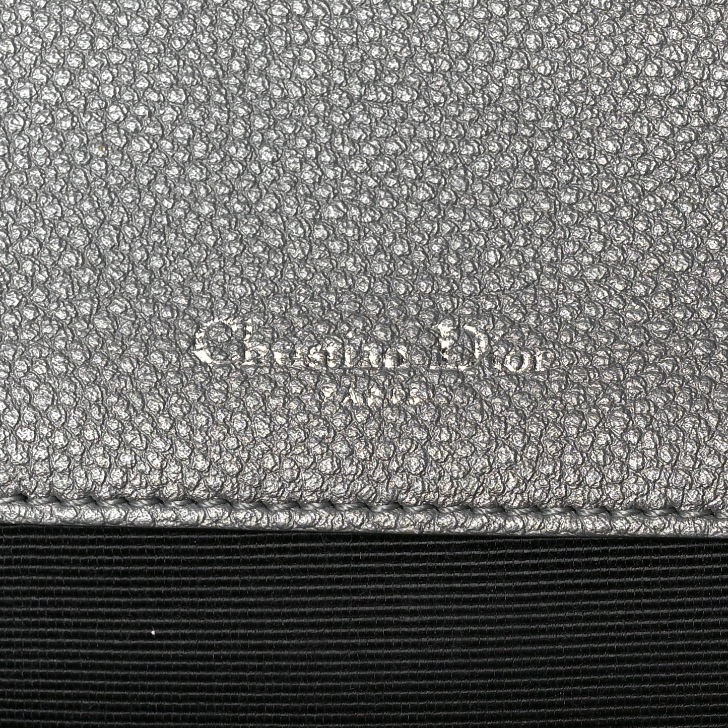Metallic Grained Calfskin Diorama Satchel Silver