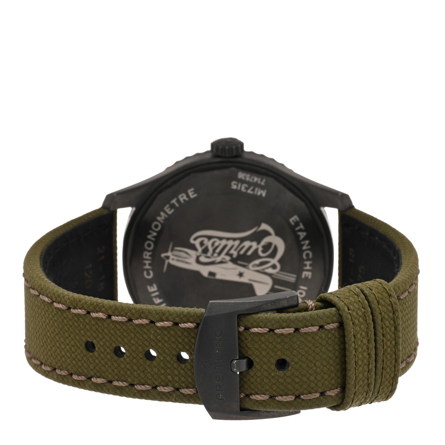 PVD Stainless Steel Fabric 41mm Aviator 8 "Curtiss Warhawk" Automatic Watch Green M17315