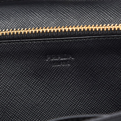 Prada Saffiano Metal Flap Wallet With Strap Black 6 of 10