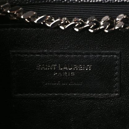 Saint Laurent Grain De Poudre Medium Classic Monogram Kate Satchel Black 6 of 9
