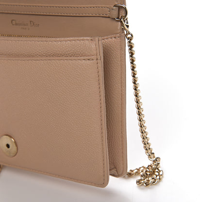Christian Dior Grained Calfskin Diorama Wallet on Chain Pouch Nude 9 of 13