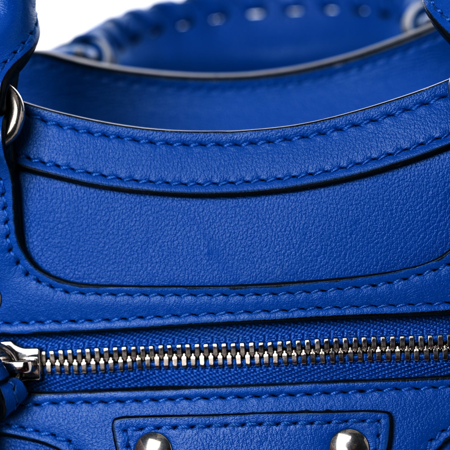 Smooth Calfskin Neo Classic Silver Hardware Mini City Bleu
