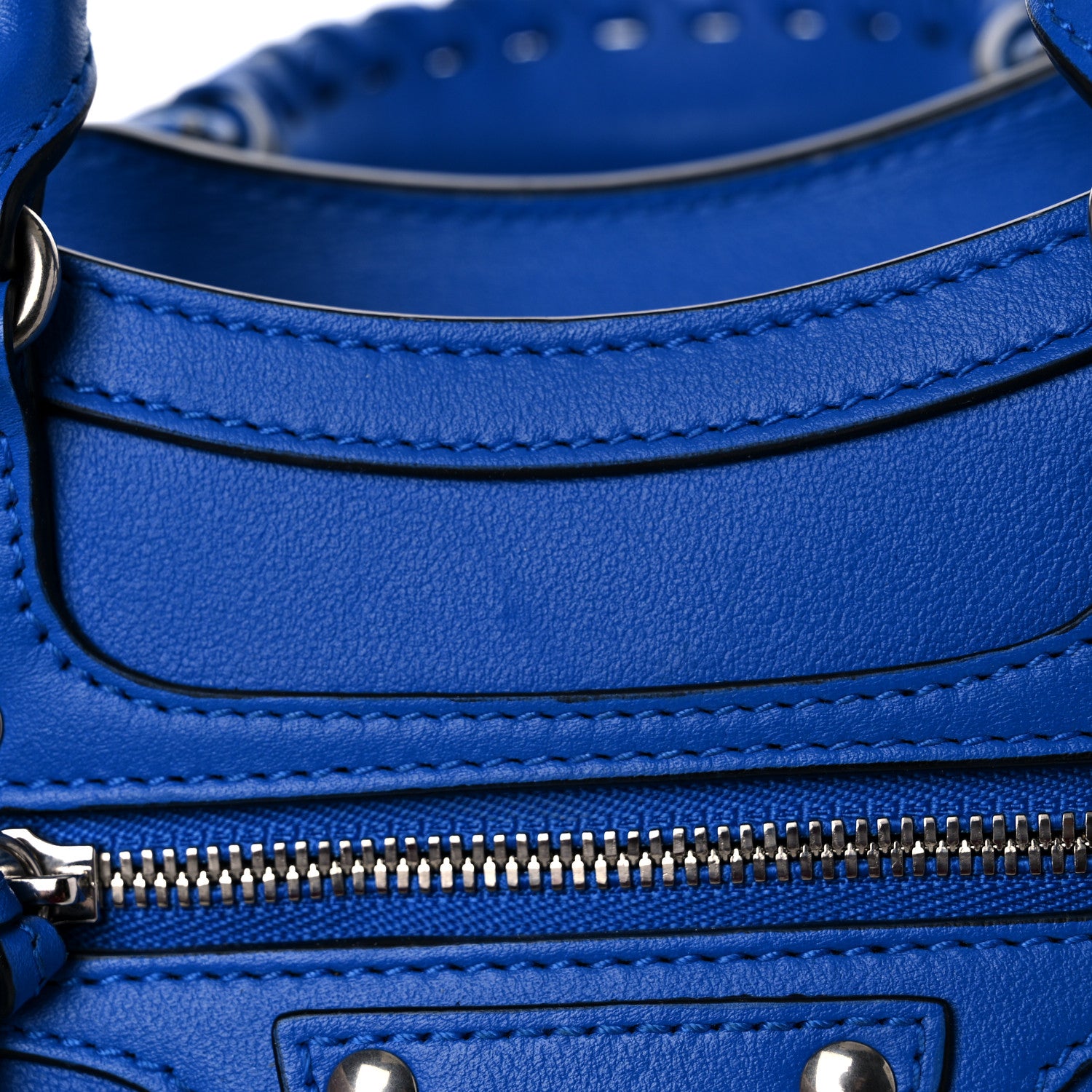 Balenciaga Smooth Calfskin Neo Classic Silver Hardware Mini City Bleu 11 of 13