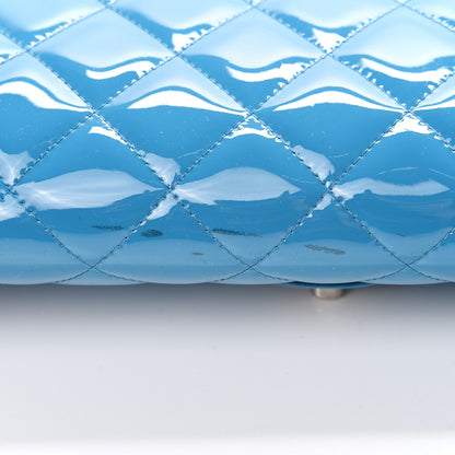 Chanel Patent Quilted Clutch with Chain Flap Blue 14 of 15