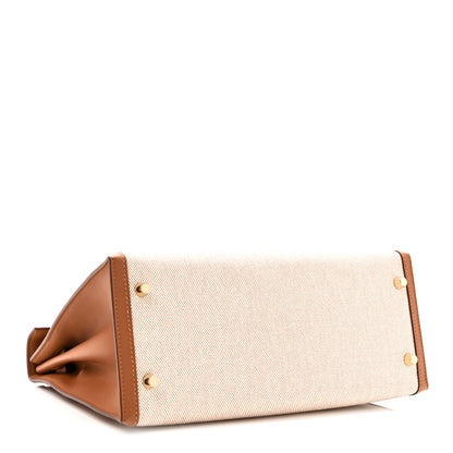 Hermes Toile H Swift Kelly Sellier 28 Ecru Gold 4 of 11
