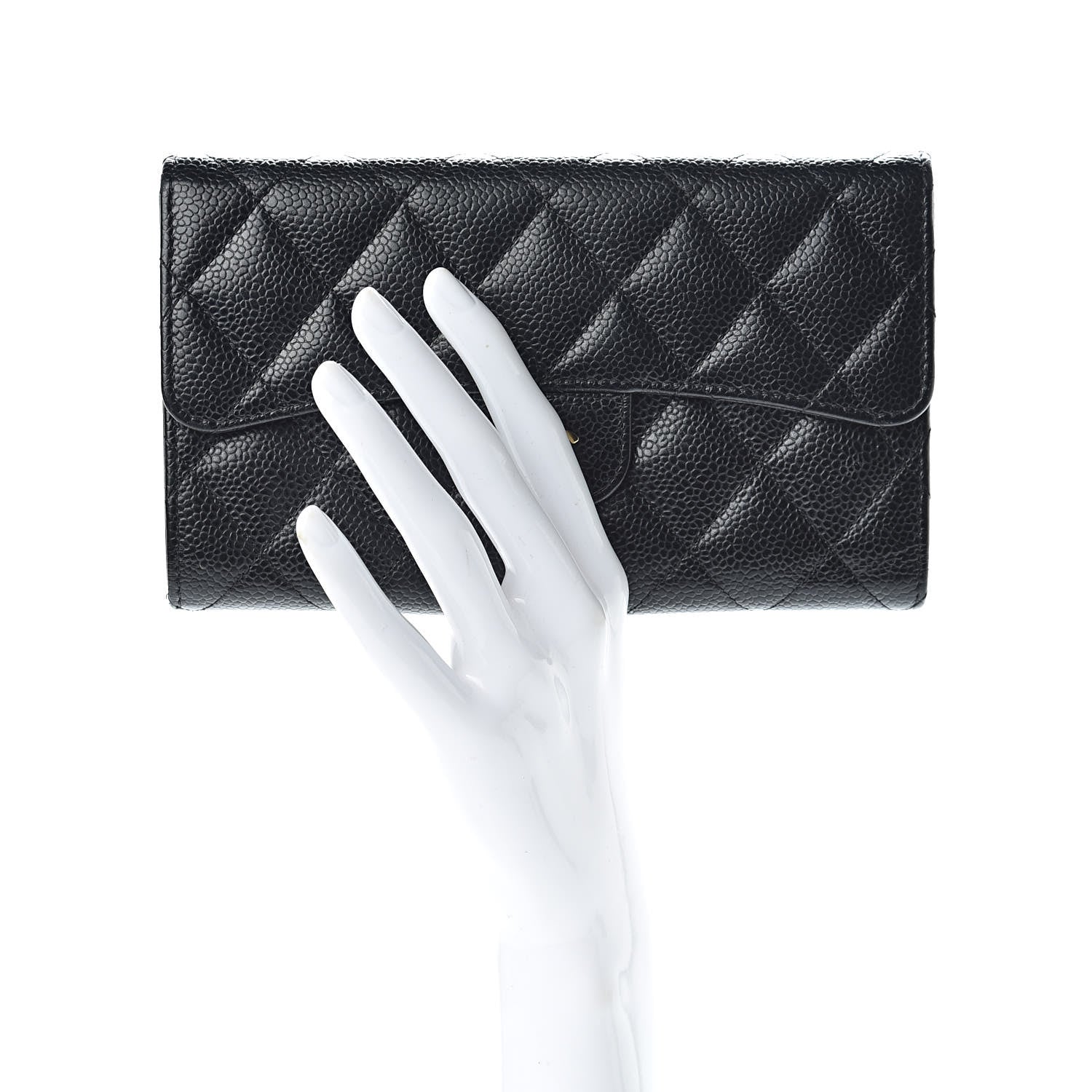 Chanel Caviar Quilted Large Flap Wallet Black 2 of 11