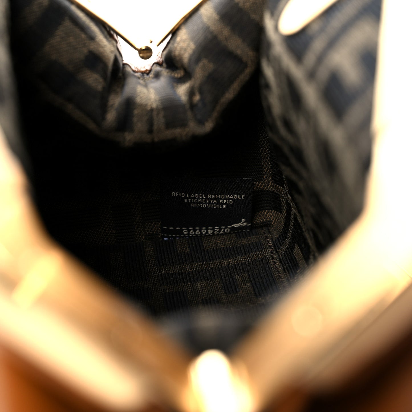 Shiny Nappa Small Fendi First Caramello