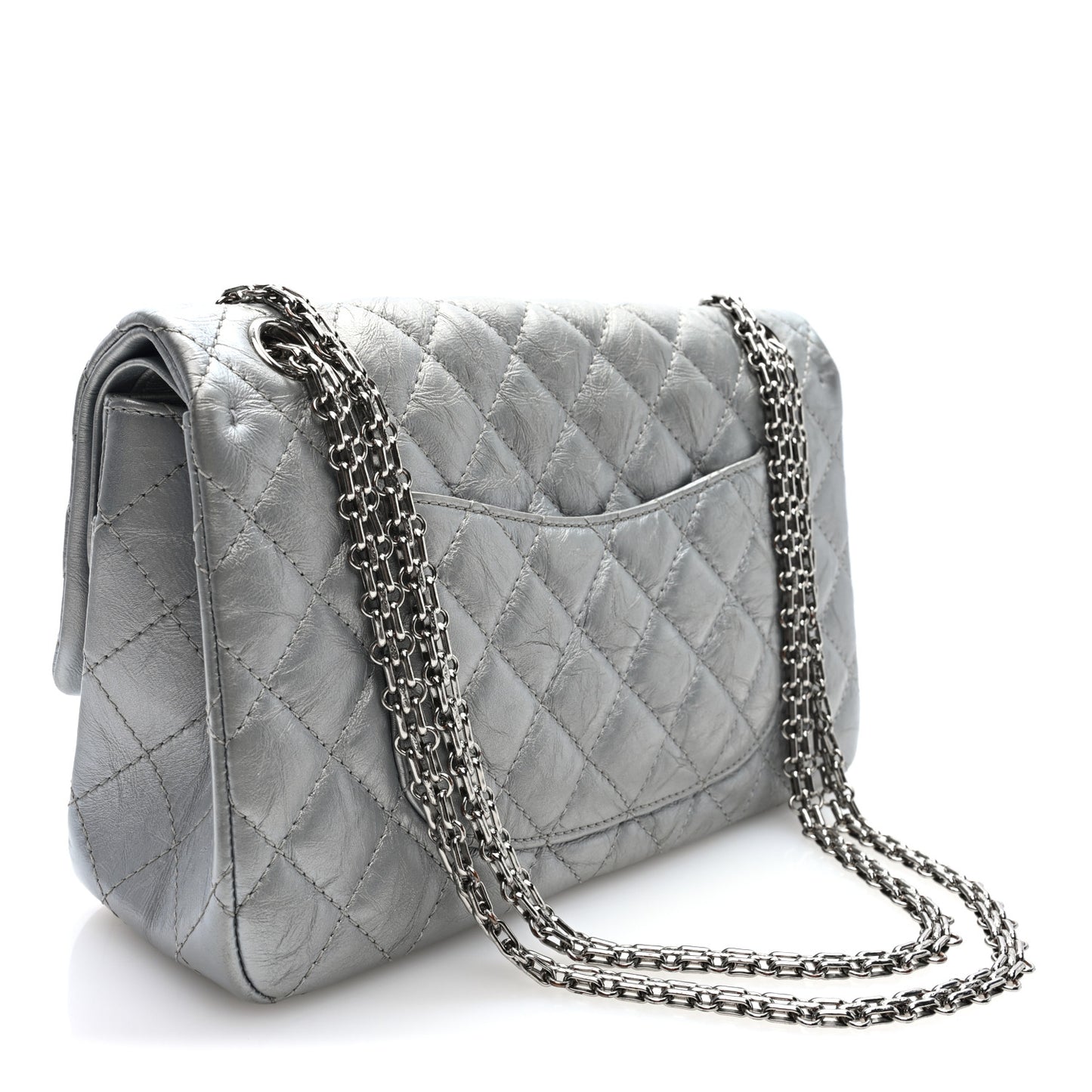Metallic Lambskin Quilted 2.55 Reissue 226 Flap Silver