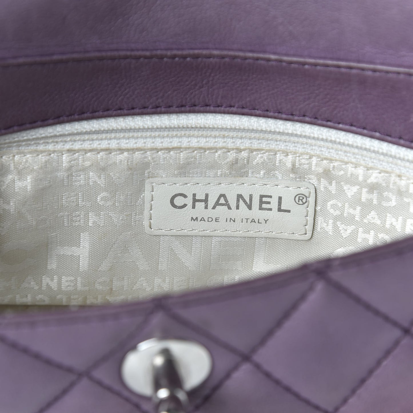 Lambskin Quilted Small Single Flap Bag Purple