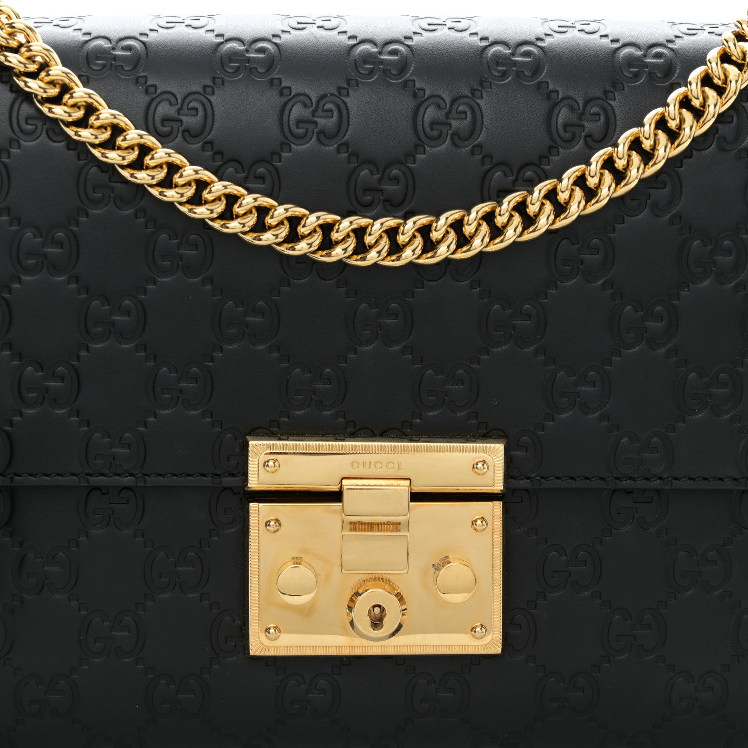 Gucci Guccissima Medium Padlock Shoulder Bag Black 8 of 12