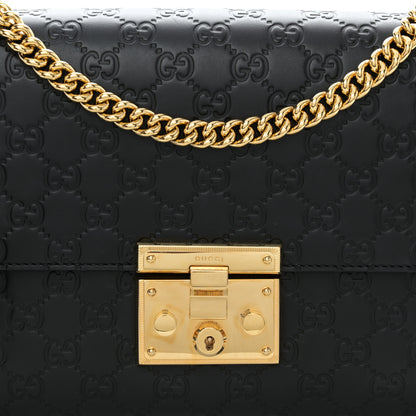 Gucci Guccissima Medium Padlock Shoulder Bag Black 8 of 12