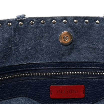 Valentino Garavani Grained Calfskin Rockstud Shoulder Tote Marine 10 of 17