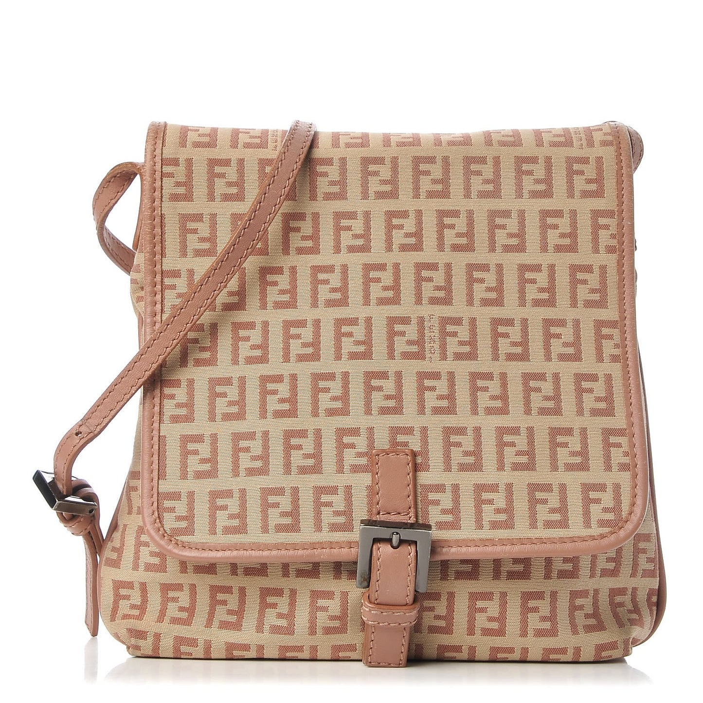 Zucchino Vitello Baguette Crossbody Beige Bruciato Bois de Rose