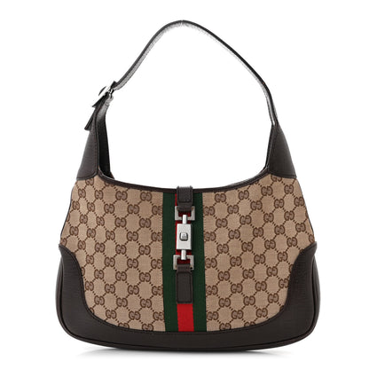 Gucci Monogram Web Jackie O Hobo Dark Brown 1 of 14