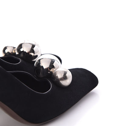 Louis Vuitton Suede Mirrored Ball Pumps 37 Black 14 of 16