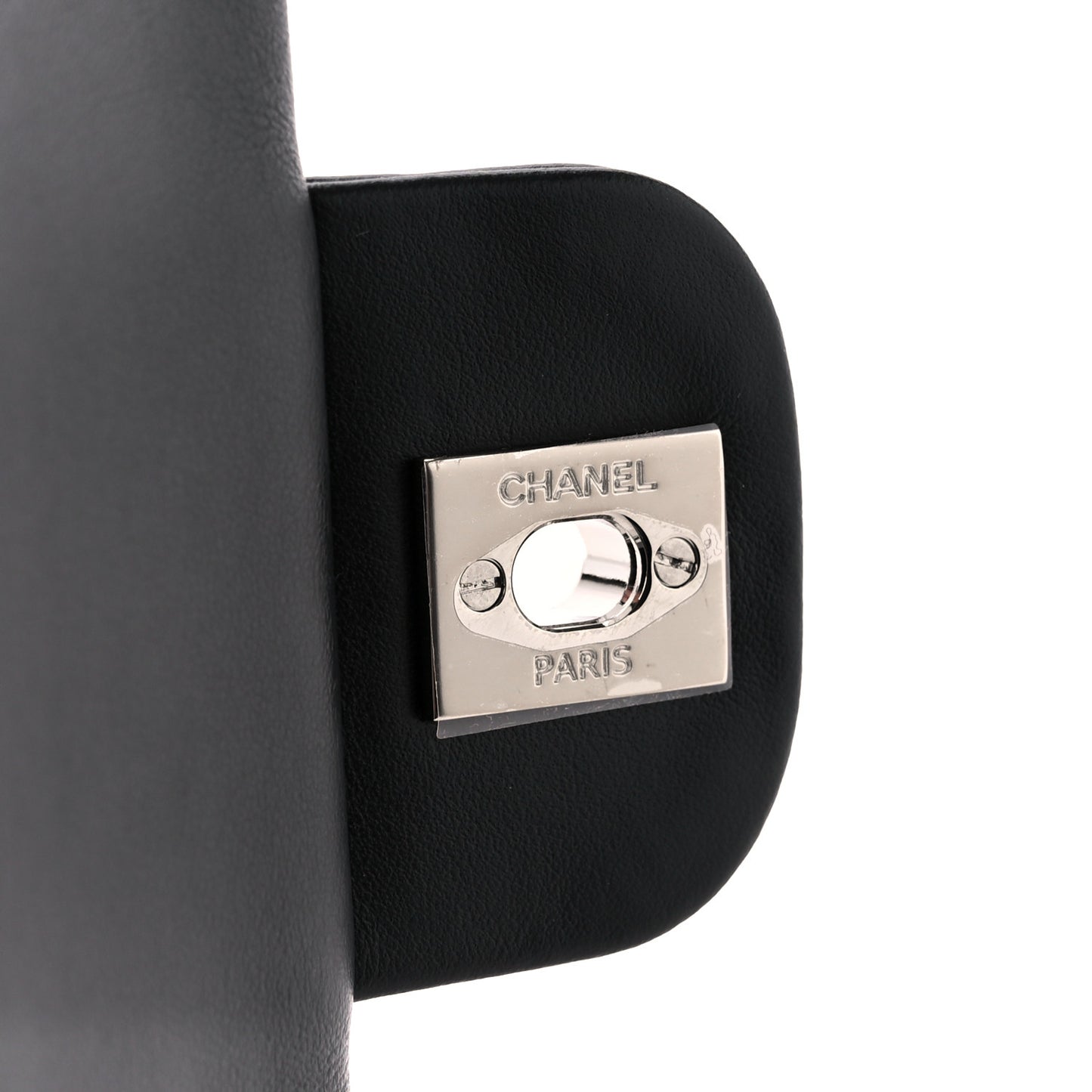 Calfskin Quilted CC Uniform Flap Belt Bag Black