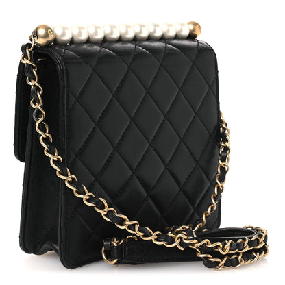 Chanel Goatskin Quilted Chic Pearls Flap Black 3 of 10