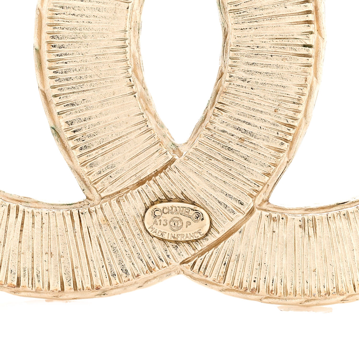 Chanel Metal Resin Large CC Brooch Gold 4 of 4