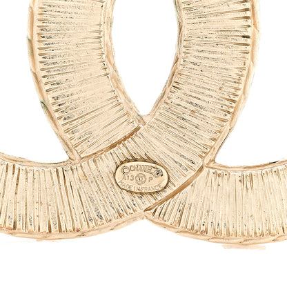Chanel Metal Resin Large CC Brooch Gold 4 of 4