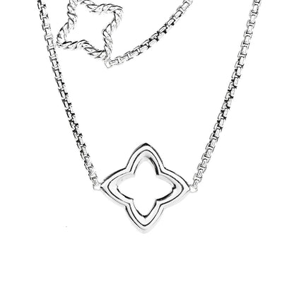 David Yurman Sterling Silver 25mm Quatrefoil Chain Necklace 4 of 5