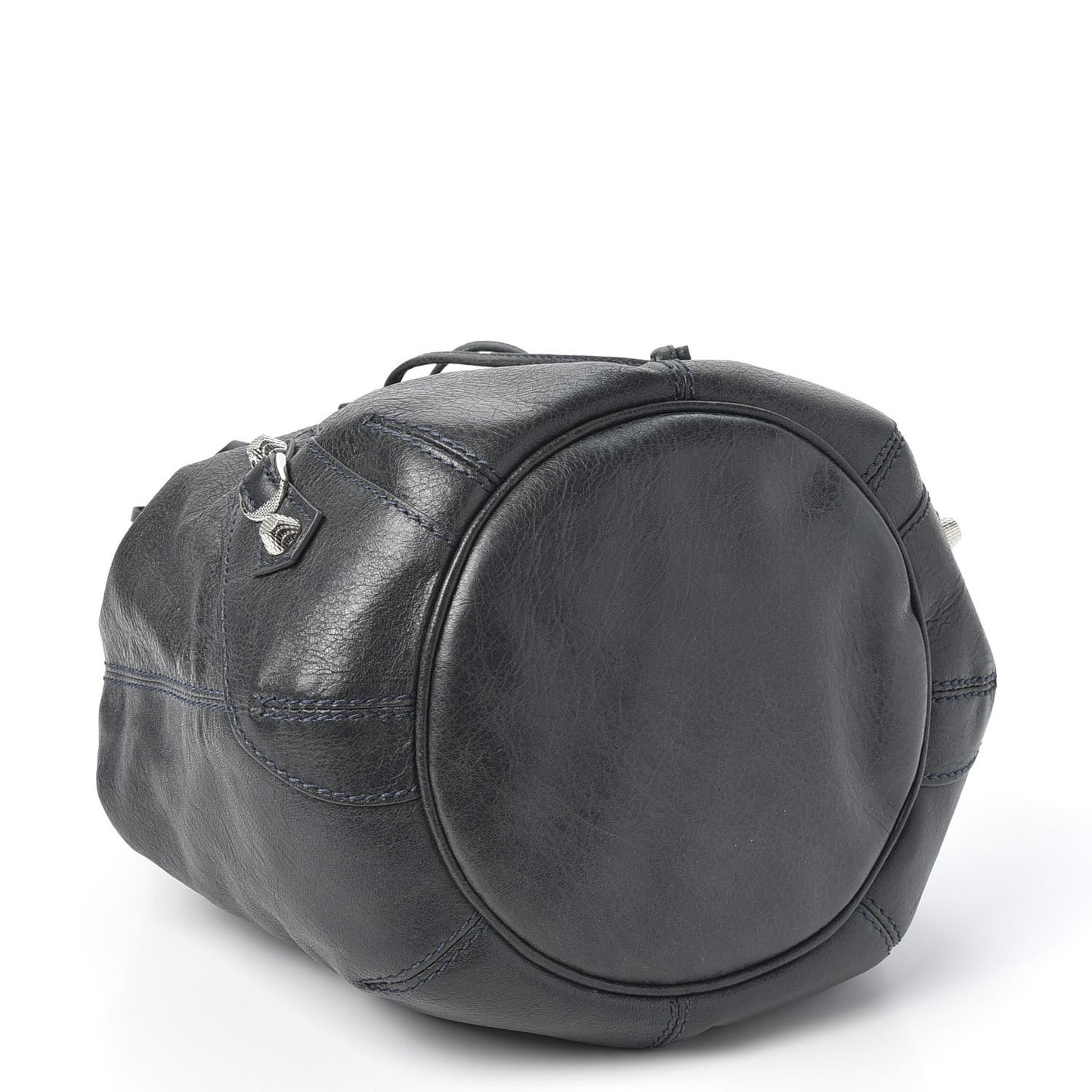 Agneau Giant 12 Silver Hardware Mini Pompon Anthracite
