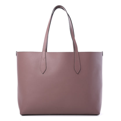 Burberry Grainy Calfskin Haymarket Check Graphic Print Medium Reversible Tote Pink 2 of 21