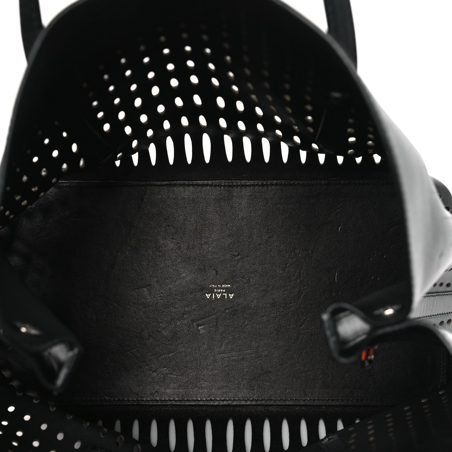 Alaia Calfskin Laser Cut Mina 32 Bag Black 6 of 9
