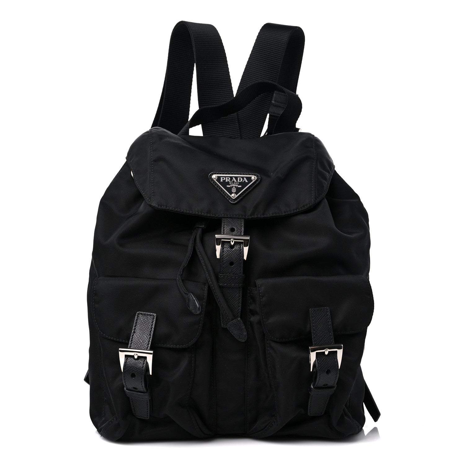 Prada Tessuto Nylon Saffiano Small Backpack Black 1 of 8