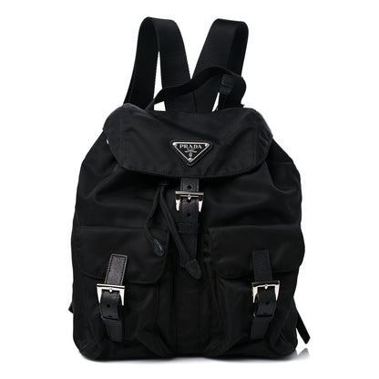 Prada Tessuto Nylon Saffiano Small Backpack Black 1 of 8