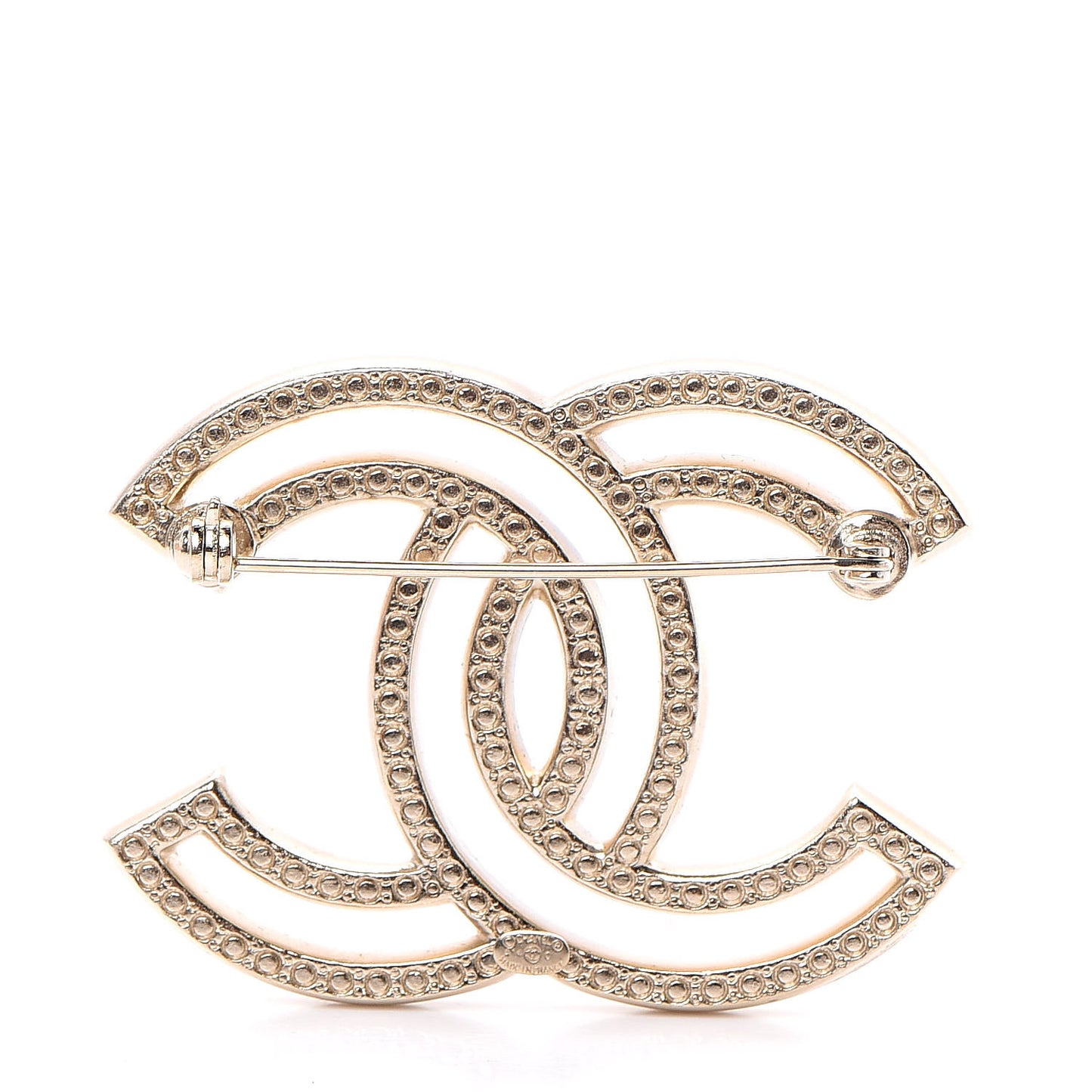 Crystal CC Brooch Light Gold
