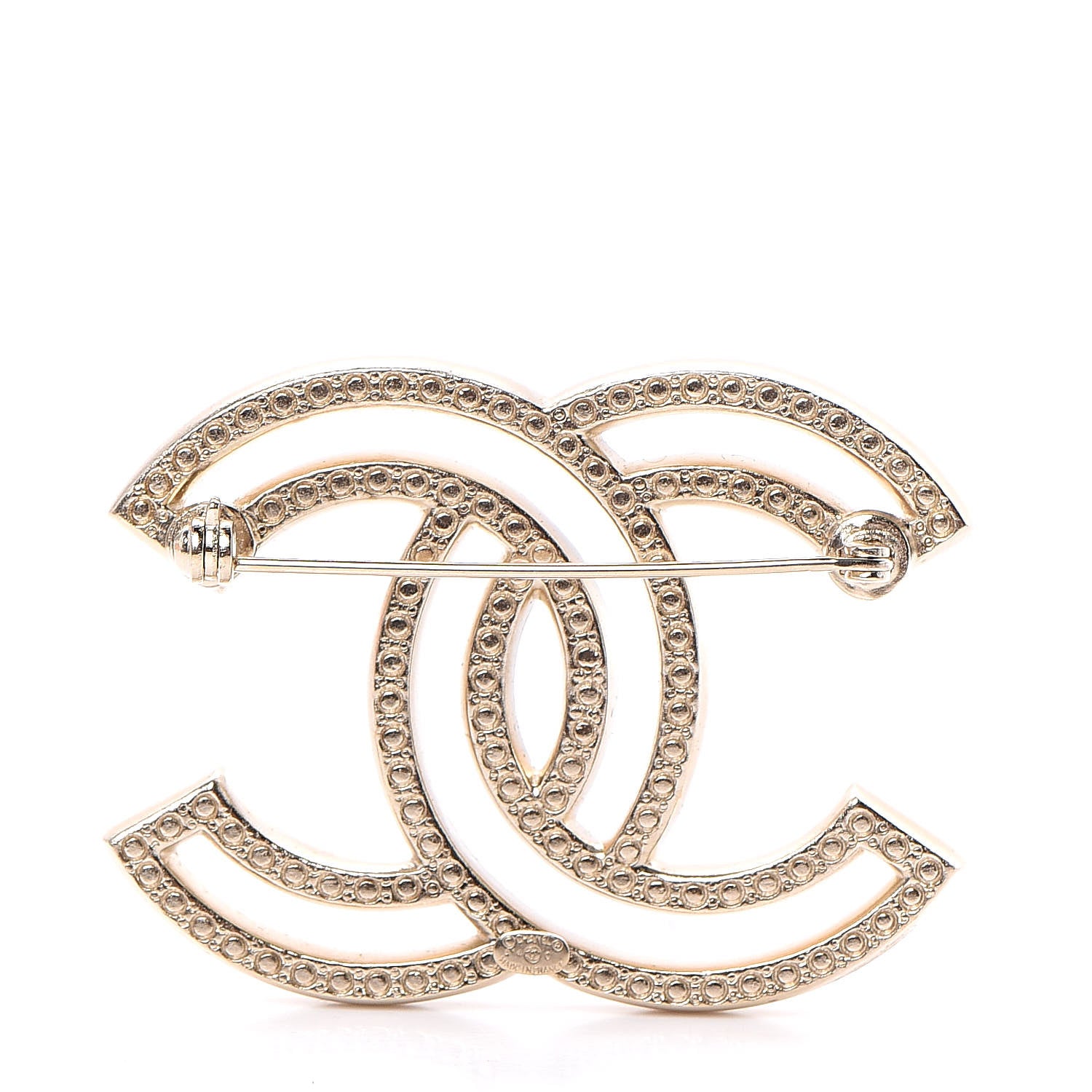 Chanel Crystal CC Brooch Light Gold 4 of 6