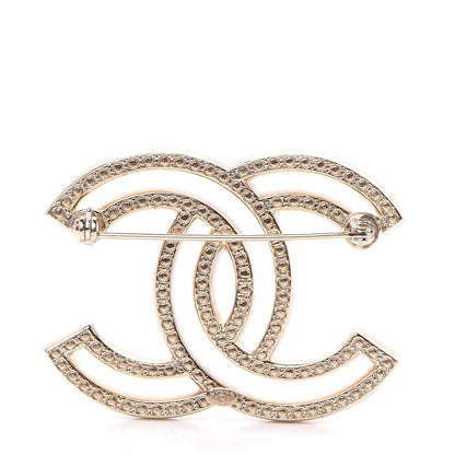 Chanel Crystal CC Brooch Light Gold 4 of 6