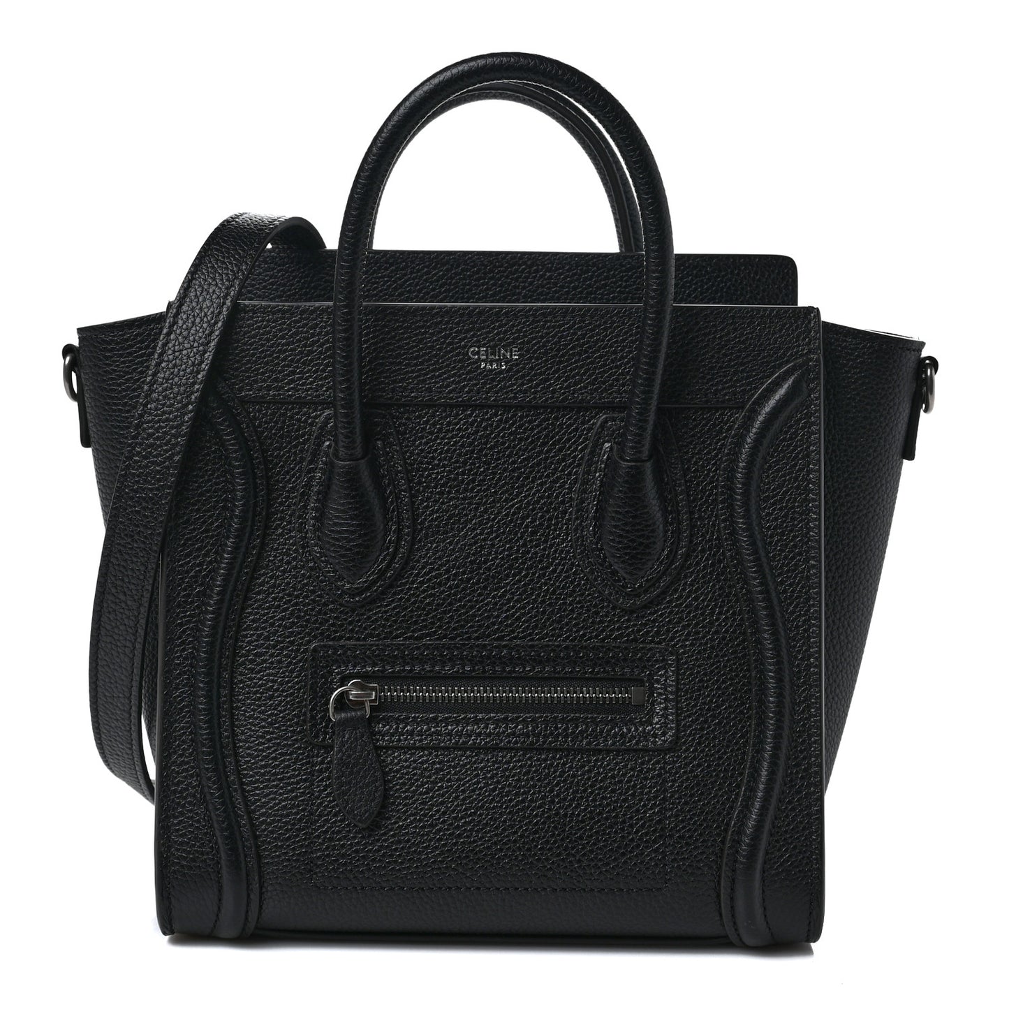 Drummed Calfskin Nano Luggage Black