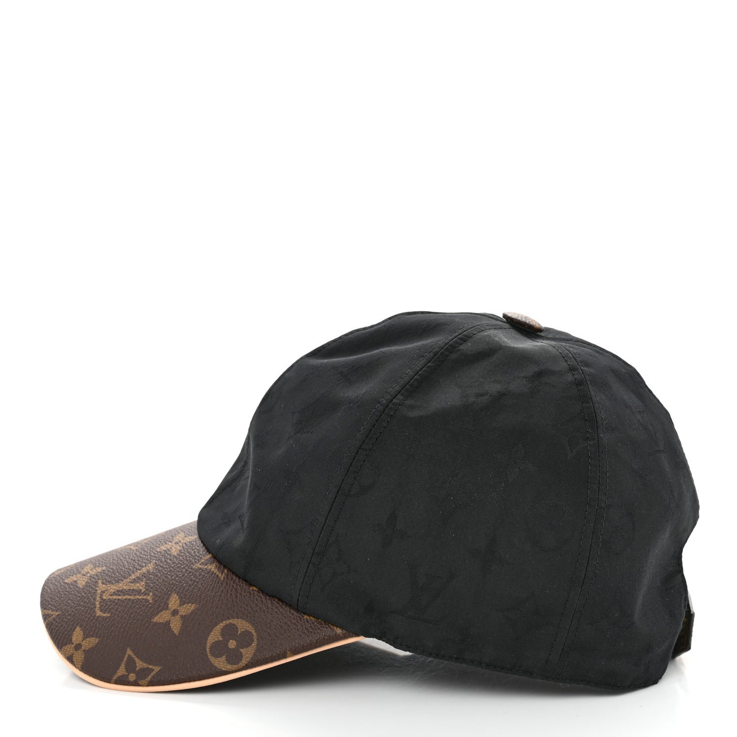 Polyester Silk Monogram LV Get Ready Cap M Black