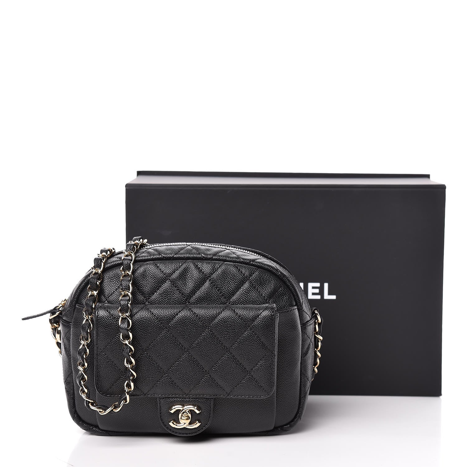 Chanel Caviar Quilted CC Day Camera Case Black 11 of 11
