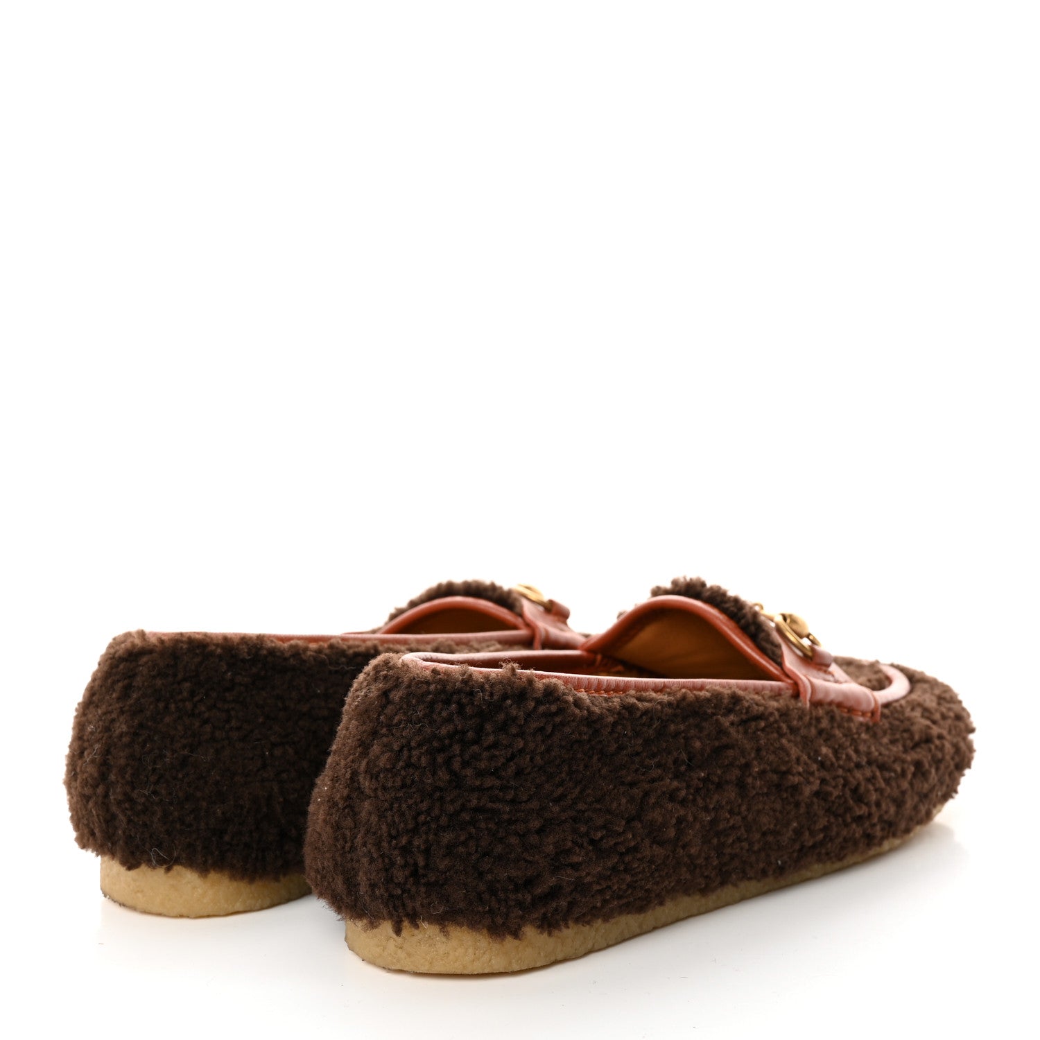 Gucci Merino Wool Mandala Goatskin Mens Horsebit Moccasin Loafers 8 Cocoa Amber Honey 4 of 13
