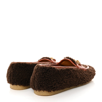 Gucci Merino Wool Mandala Goatskin Mens Horsebit Moccasin Loafers 8 Cocoa Amber Honey 4 of 13