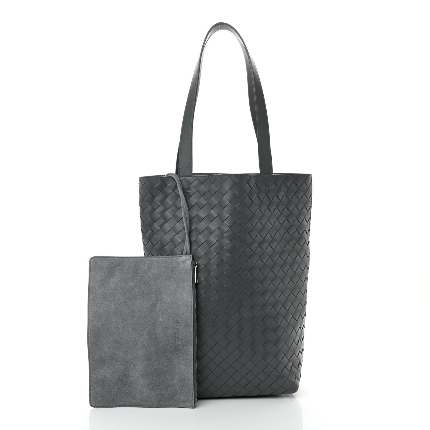 Calfskin Intrecciato Tote Bag Grey