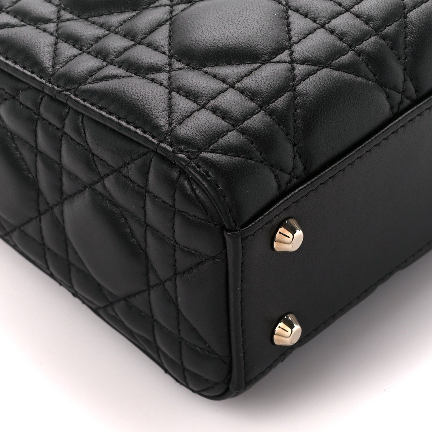 Christian Dior Lambskin Cannage Mini Lady Dior Black 10 of 11