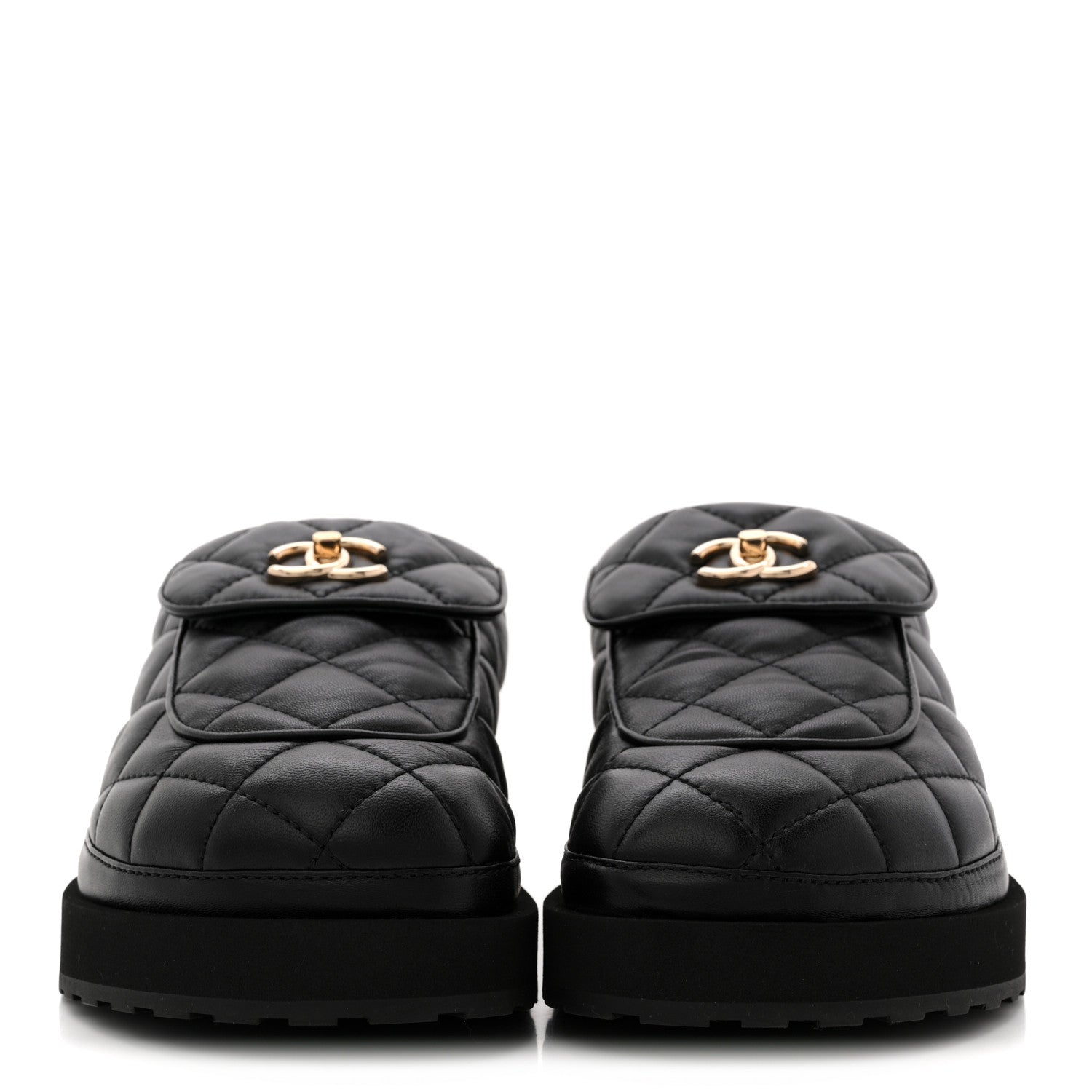 Chanel Lambskin Quilted CC Turnlock Mules 38.5 Black 3 of 10
