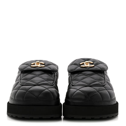 Chanel Lambskin Quilted CC Turnlock Mules 38.5 Black 3 of 10